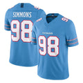 Vanessashop T.Titans #98 Jeffery Simmons Player Light Blue Team Vapor F.U.S.E. Limited Home Game Stitched Jerseys