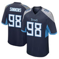 Vanessashop T.Titans #98 Jeffery Simmons Player Navy Home Game Stitched Jerseys