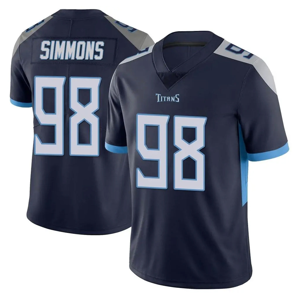Vanessashop T.Titans #98 Jeffery Simmons Player Navy Limited Vapor Untouchable Home Game Stitched Jerseys
