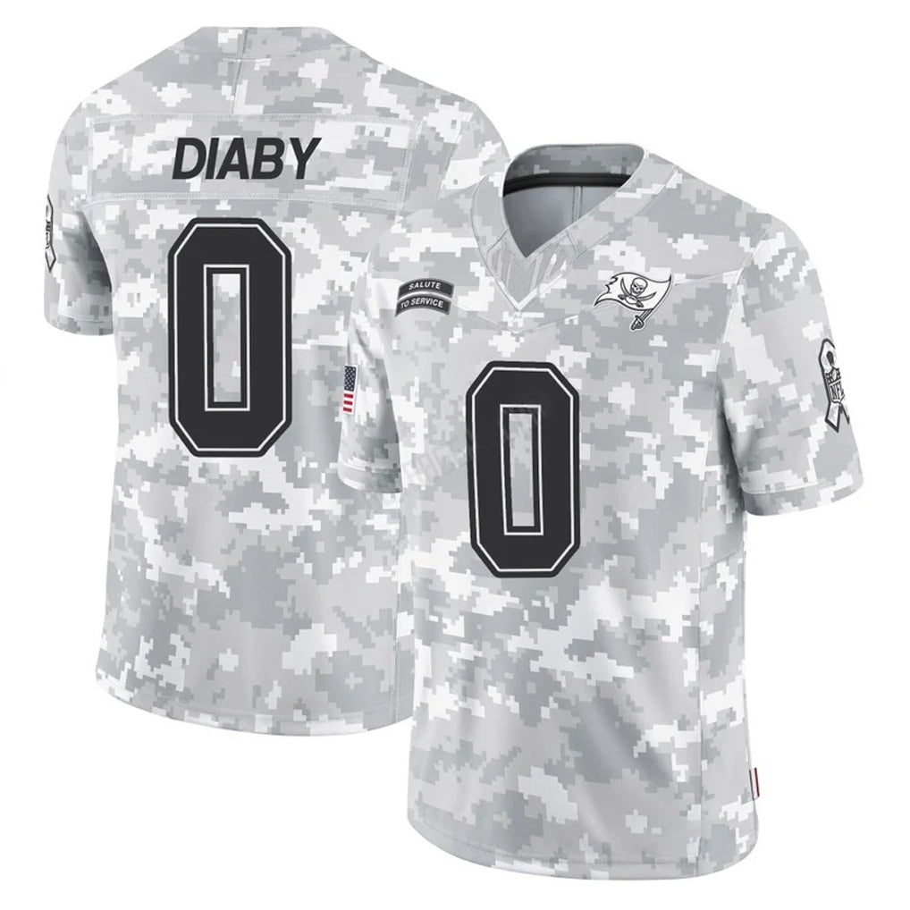 Vanessashop TB.Buccaneers #0 Yaya Diaby Player Arctic Camo Limited Salute To Service Home Game Stitched Jerseys