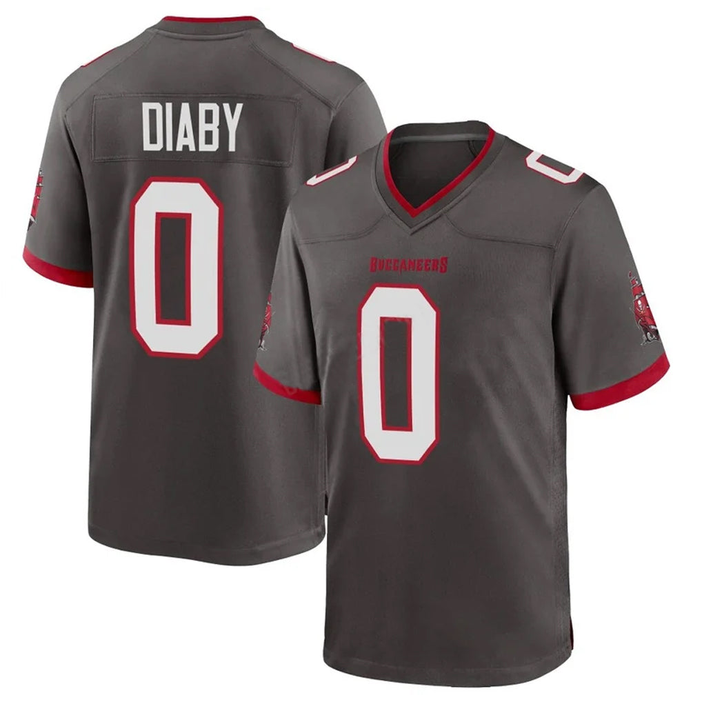 Vanessashop TB.Buccaneers #0 Yaya Diaby Player Pewter Alternate Home Game Stitched Jerseys