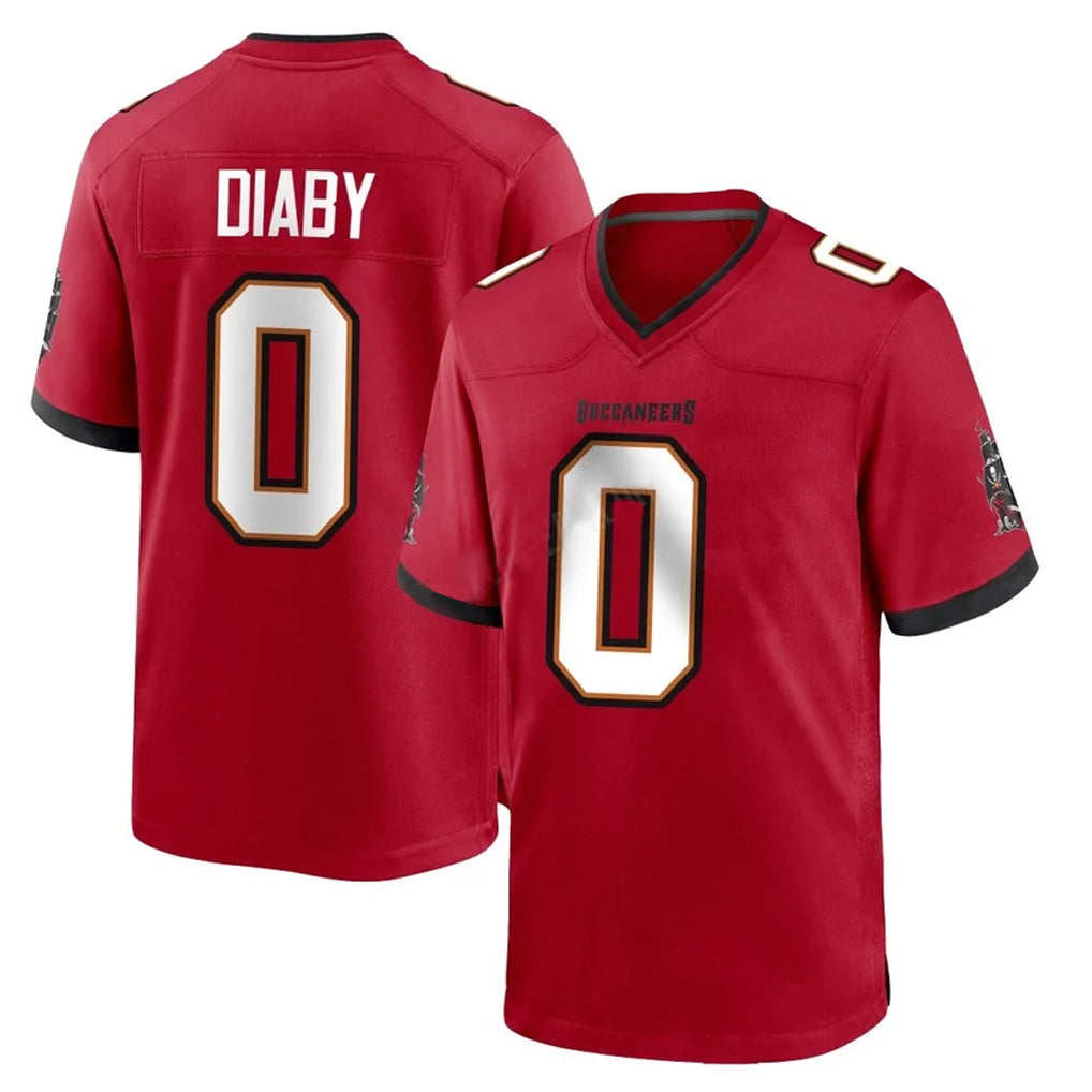 Vanessashop TB.Buccaneers #0 Yaya Diaby Player Red Home Game Stitched Jerseys