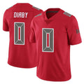Vanessashop TB.Buccaneers #0 Yaya Diaby Player Red Limited Color Rush Home Game Stitched Jerseys