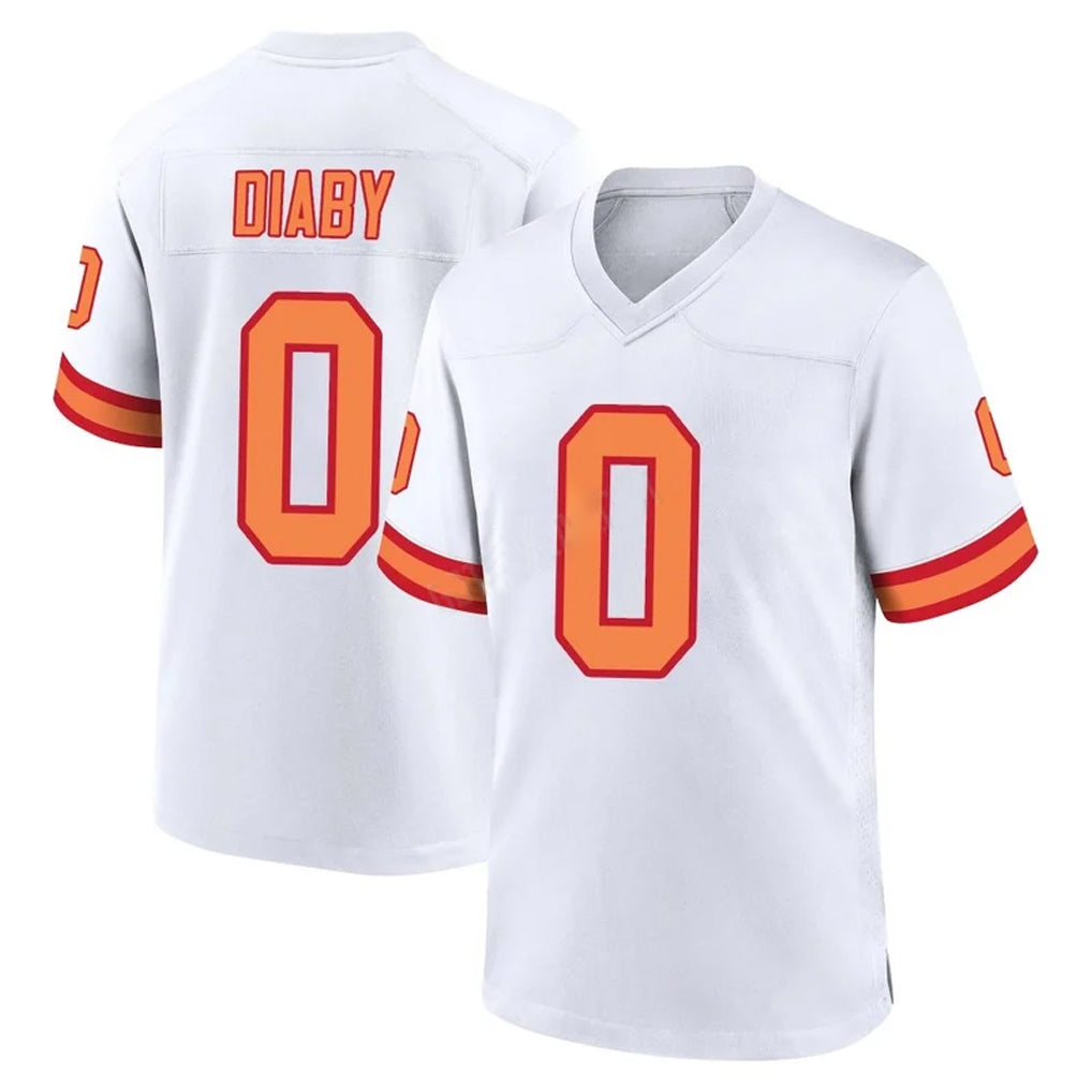 Vanessashop TB.Buccaneers #0 Yaya Diaby Player White '76 Home Game Stitched Jerseys