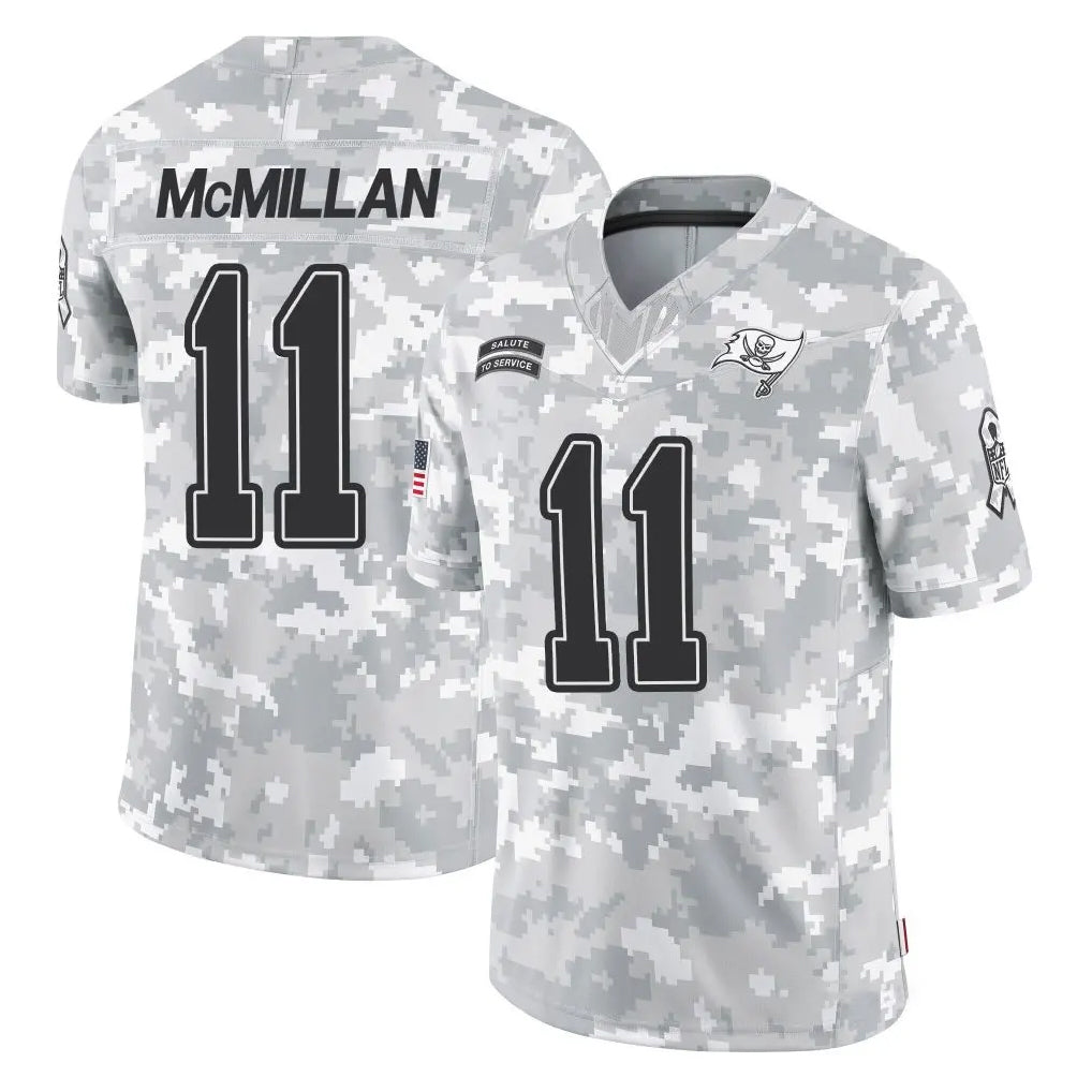 Vanessashop TB.Buccaneers #11 Jalen McMillan Player Arctic Camo Limited Salute To Service Home Game Stitched Jerseys