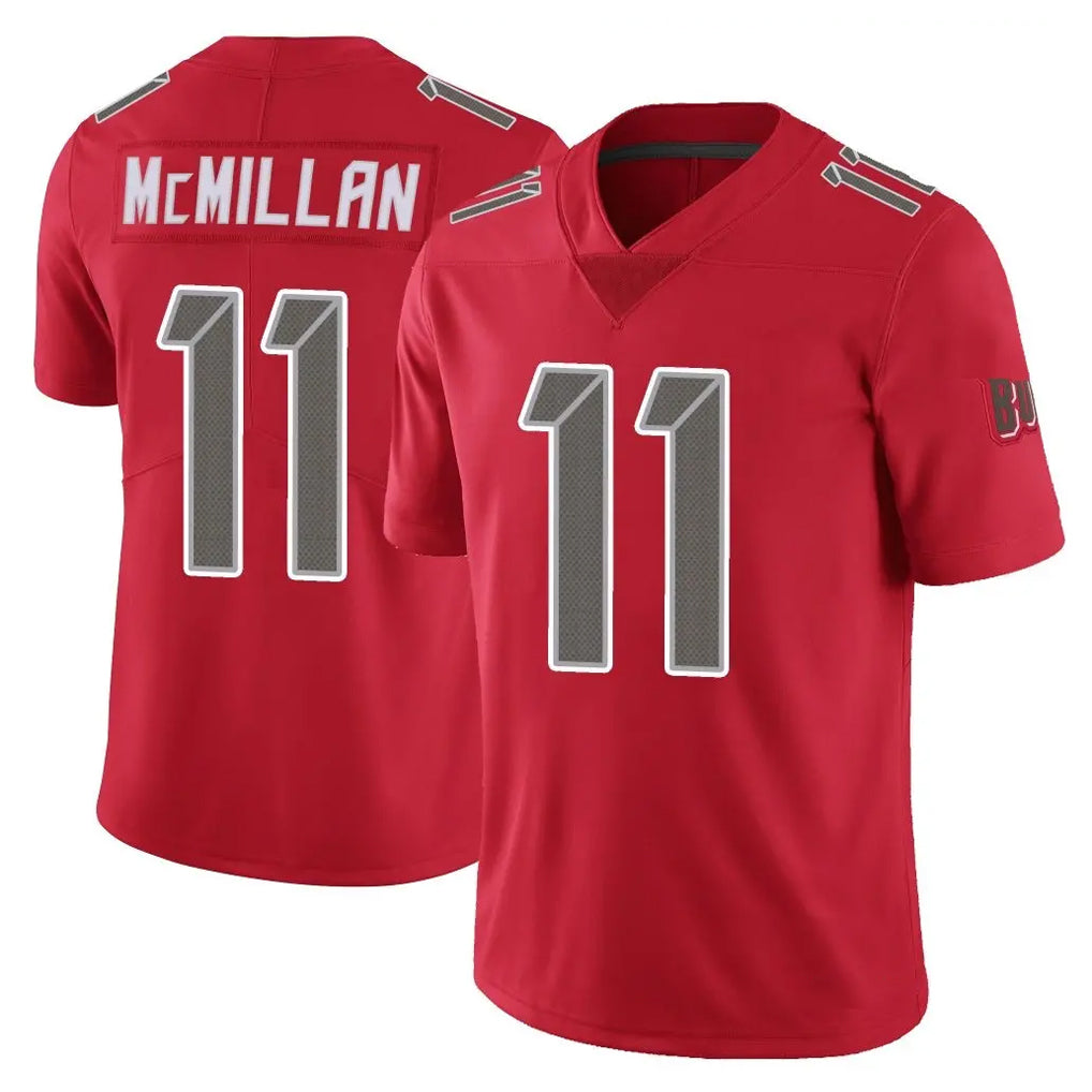 Vanessashop TB.Buccaneers #11 Jalen McMillan Player Red Limited Color Rush Home Game Stitched Jerseys