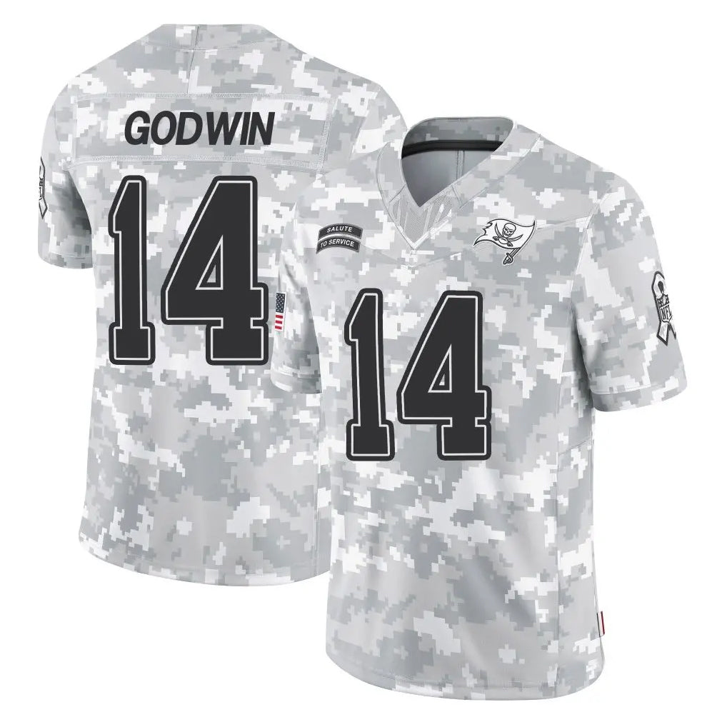Vanessashop TB.Buccaneers #14 Chris Godwin Jr. Player Arctic Camo Limited Salute To Service Home Game Stitched Jerseys