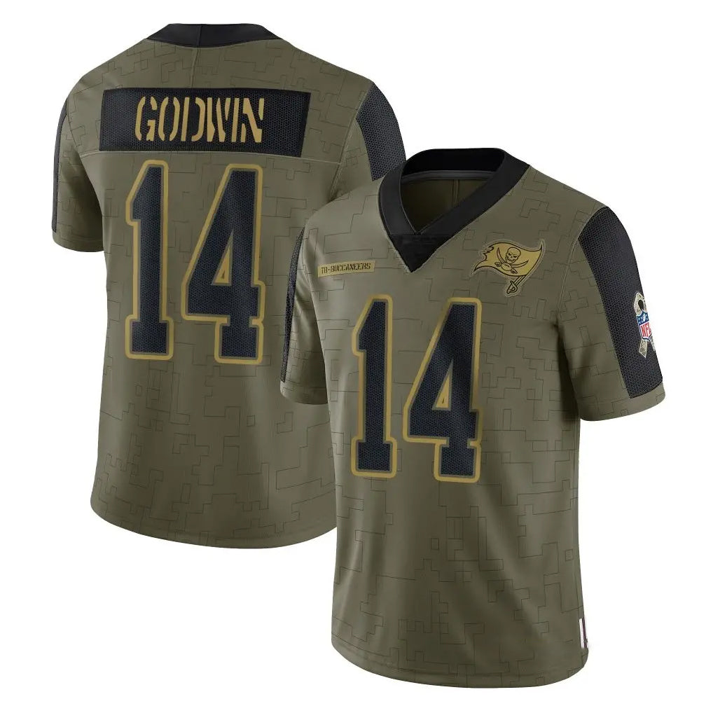 Vanessashop TB.Buccaneers #14 Chris Godwin Jr. Player Olive Salute To Service Limited Game Stitched Jerseys