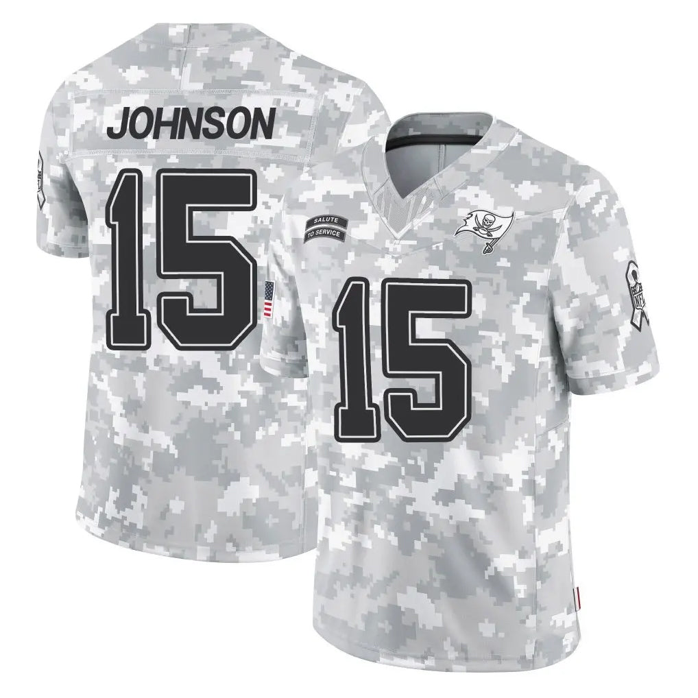 Vanessashop TB.Buccaneers #15 Tez Johnson Player Arctic Camo Limited Salute To Service Home Game Stitched Jerseys