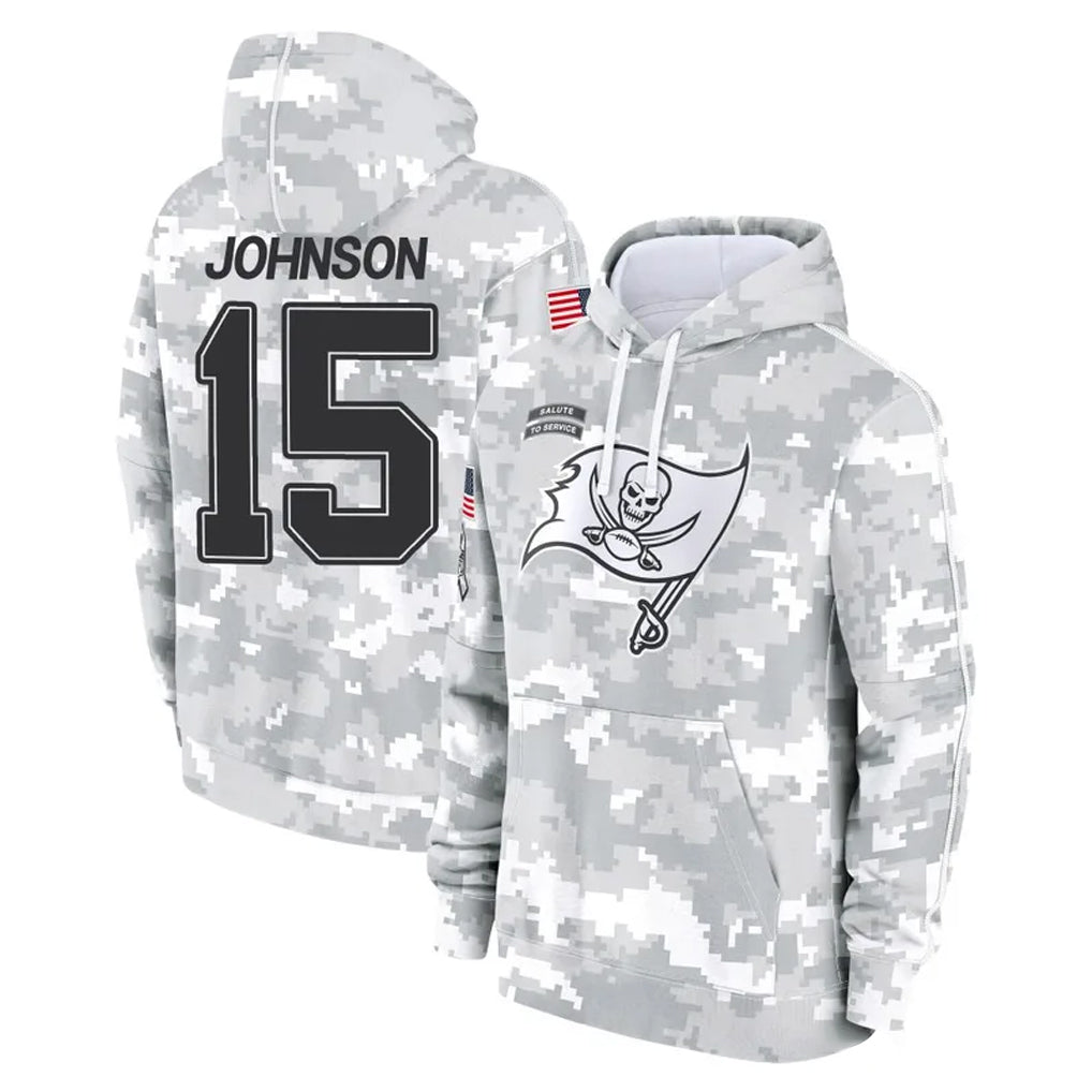 Vanessashop TB.Buccaneers #15 Tez Johnson Player Arctic Camo Limited Salute to Service Pullover Hoodies Game Stitched Jerseys