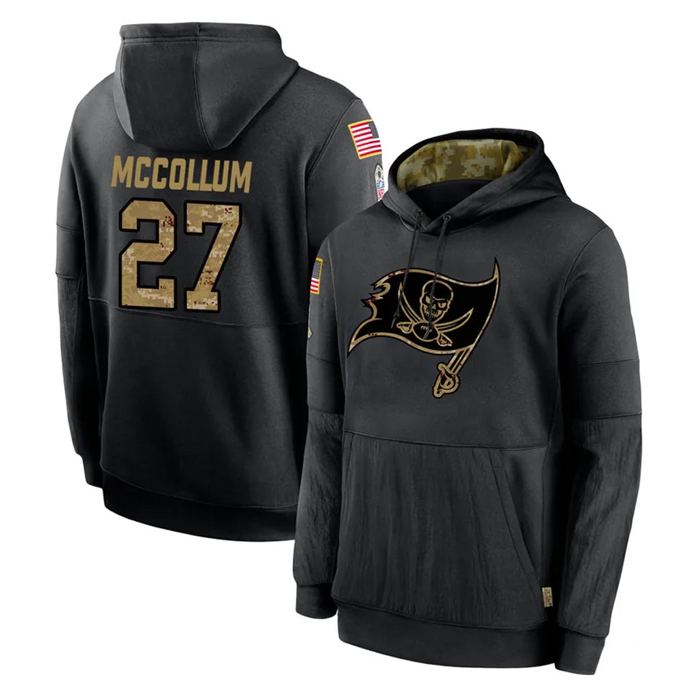 Vanessashop TB.Buccaneers #27 Zyon McCollum Player Black Salute to Service Sideline Performance Pullover Hoodies Home Game Stitched Jerseys