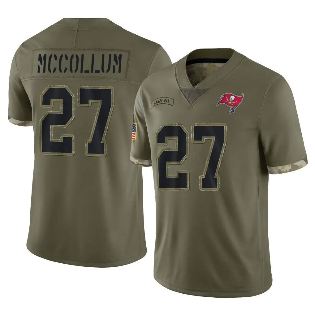 Vanessashop TB.Buccaneers #27 Zyon McCollum Player Olive Limited Salute To Service Home Game Stitched Jerseys