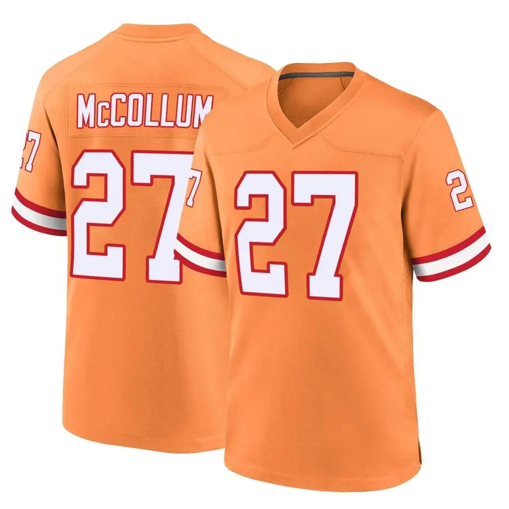 Vanessashop TB.Buccaneers #27 Zyon McCollum Player Orange Throwback Home Game Stitched Jerseys