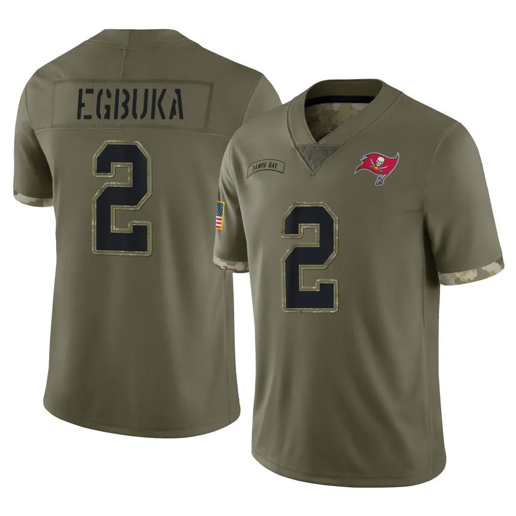 Vanessashop TB.Buccaneers #2 Emeka Egbuka Player Olive Limited Salute To Service Home Game Stitched Jerseys