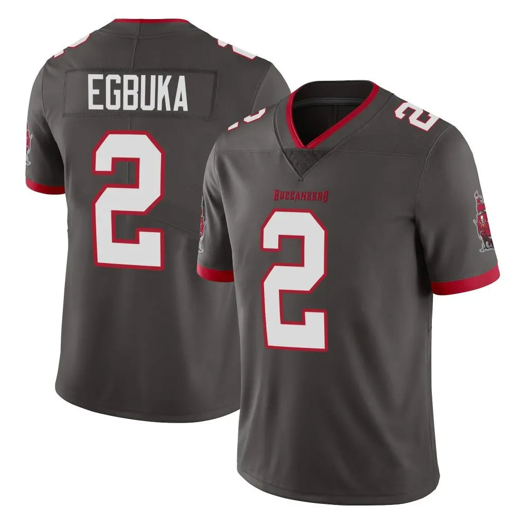 Vanessashop TB.Buccaneers #2 Emeka Egbuka Player Pewter Limited Alternate Vapor Home Game Stitched Jerseys