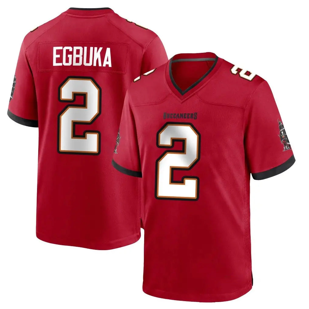 Vanessashop TB.Buccaneers #2 Emeka Egbuka Player Red Home Game Stitched Jerseys