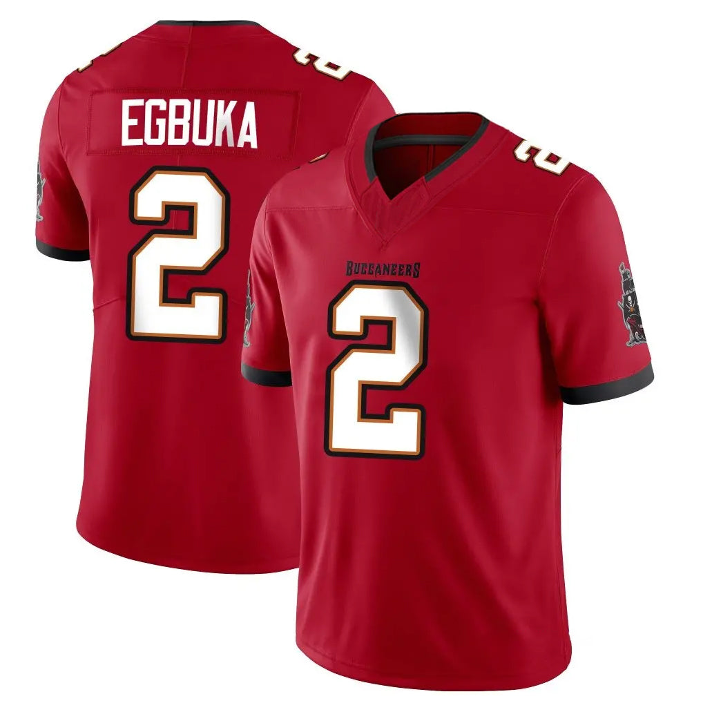 Vanessashop TB.Buccaneers #2 Emeka Egbuka Player Red Limited Vapor F.U.S.E. Home Game Stitched Jerseys