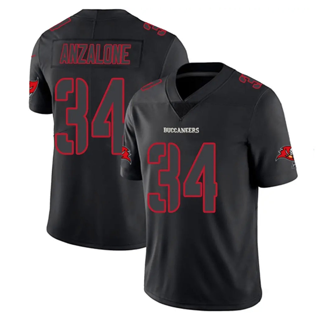 Vanessashop TB.Buccaneers #34 Alex Anzalone Player Black Impact Limited Home Game Stitched Jerseys