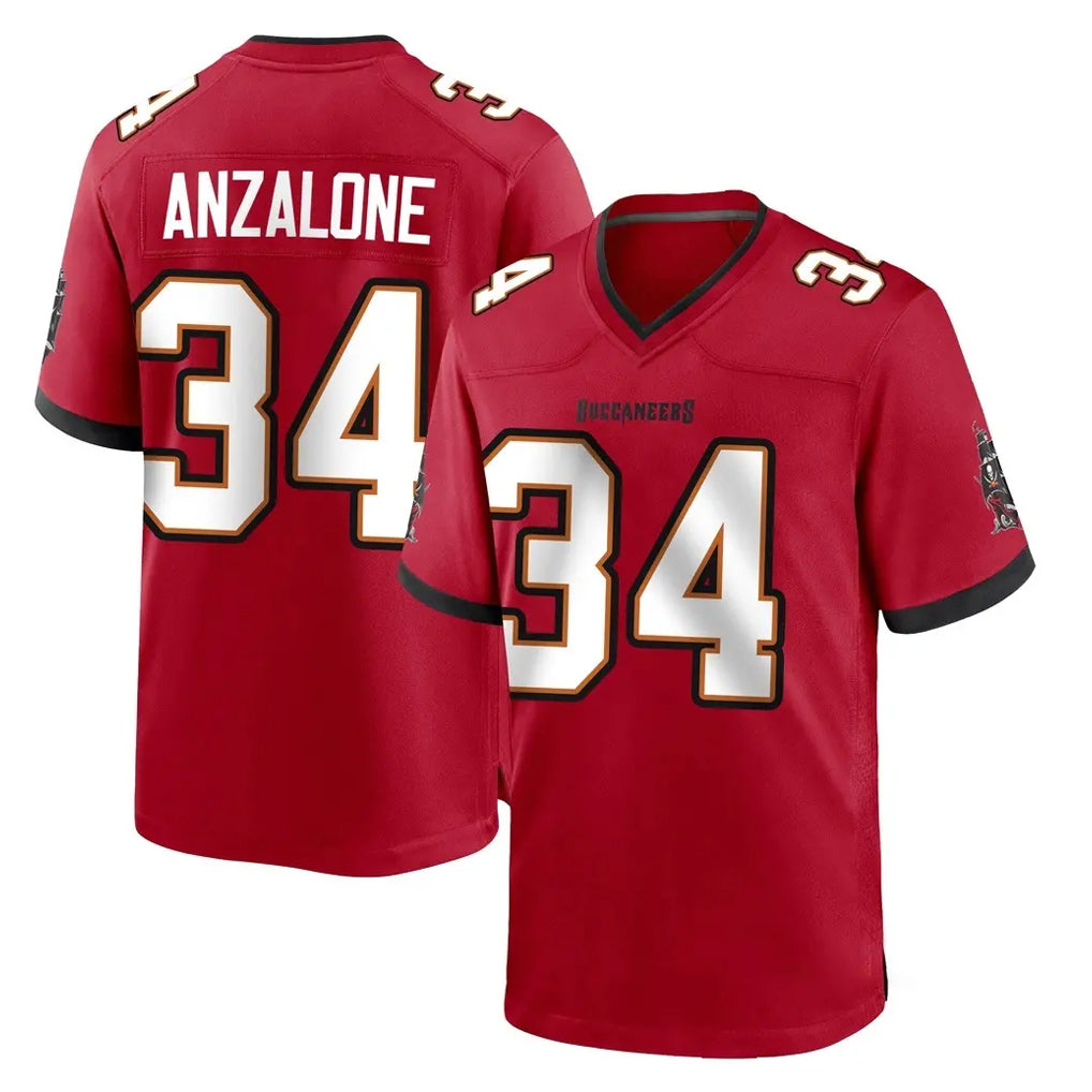 Vanessashop TB.Buccaneers #34 Alex Anzalone Player Red Home Game Stitched Jerseys