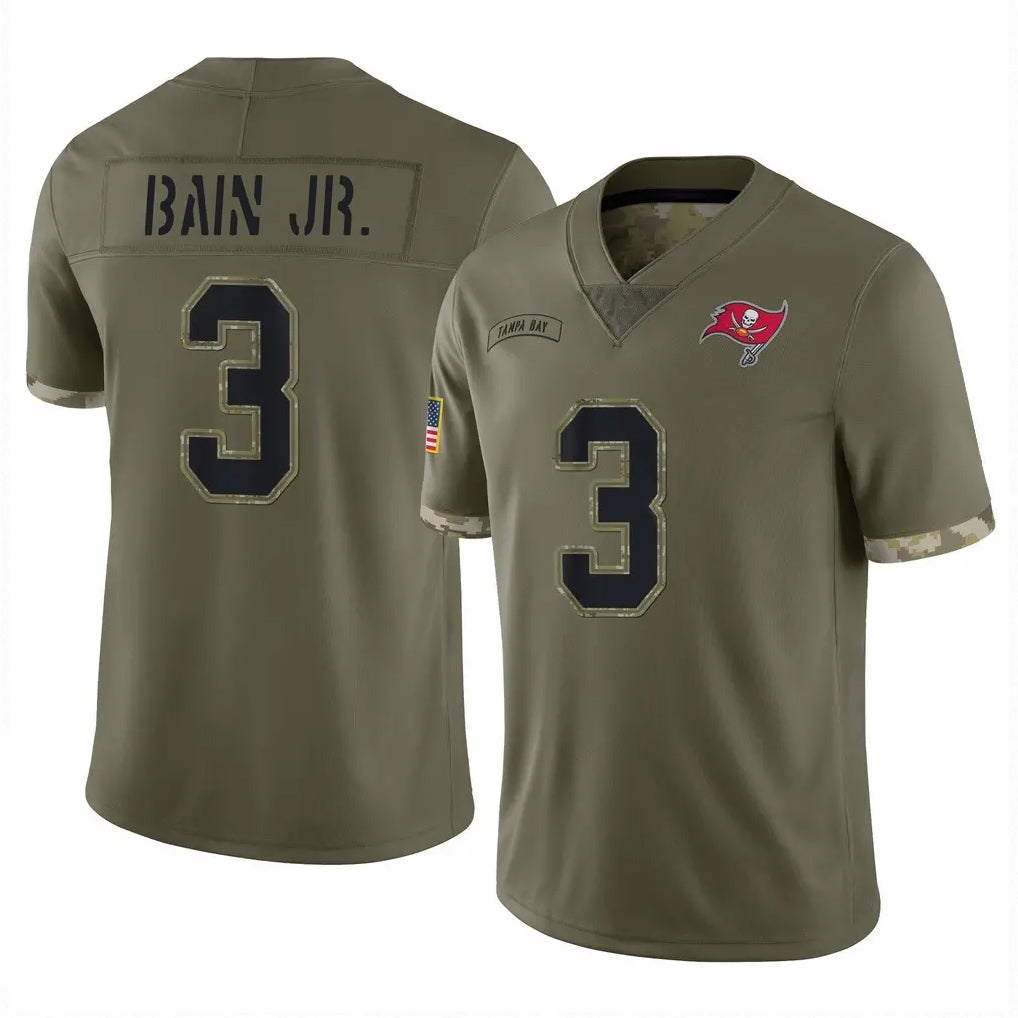 Vanessashop TB.Buccaneers #3 Rueben Bain Jr. Player Olive Limited Salute To Service Home Game Stitched Jerseys