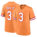 Vanessashop TB.Buccaneers #3 Rueben Bain Jr. Player Orange Throwback Home Game Stitched Jerseys