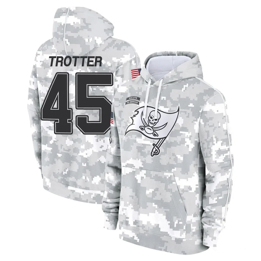 Vanessashop TB.Buccaneers #45 Josiah Trotte Player Arctic Camo Limited Salute to Service Pullover Hoodies Game Stitched Jerseys
