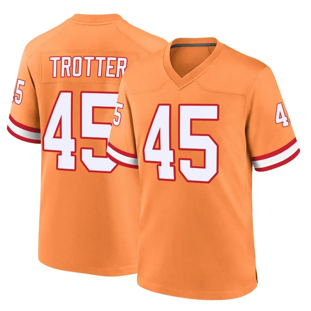 Vanessashop TB.Buccaneers #45 Josiah Trotte Player Orange Throwback Home Game Stitched Jerseys