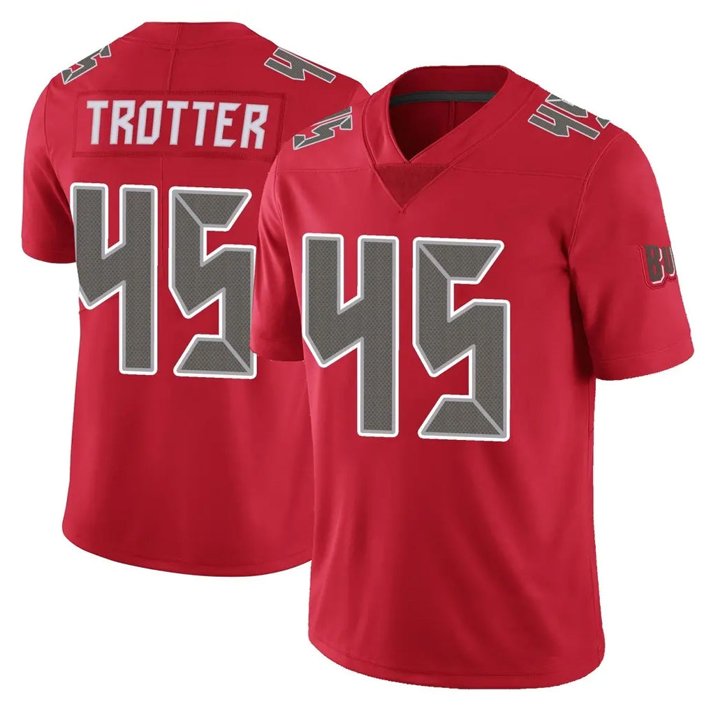 Vanessashop TB.Buccaneers #45 Josiah Trotte Player Red Limited Color Rush Home Game Stitched Jerseys
