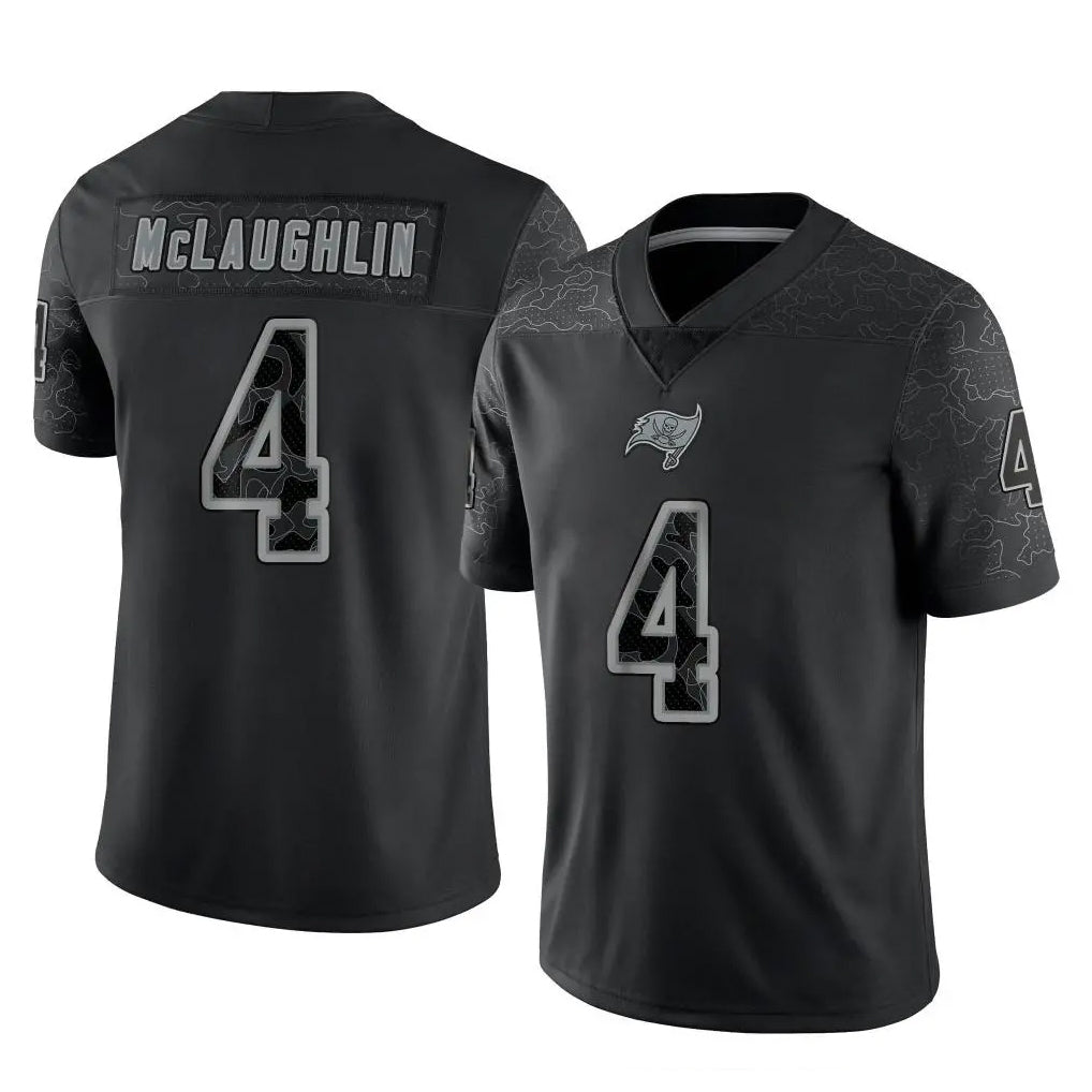 Vanessashop TB.Buccaneers #4 Chase McLaughlin Player Black Reflective Limited Home Game Stitched Jerseys