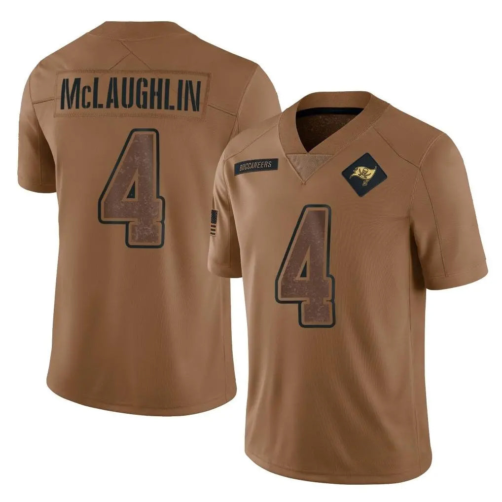 Vanessashop TB.Buccaneers #4 Chase McLaughlin Player Brown Limited Salute To Service Home Game Stitched Jerseys