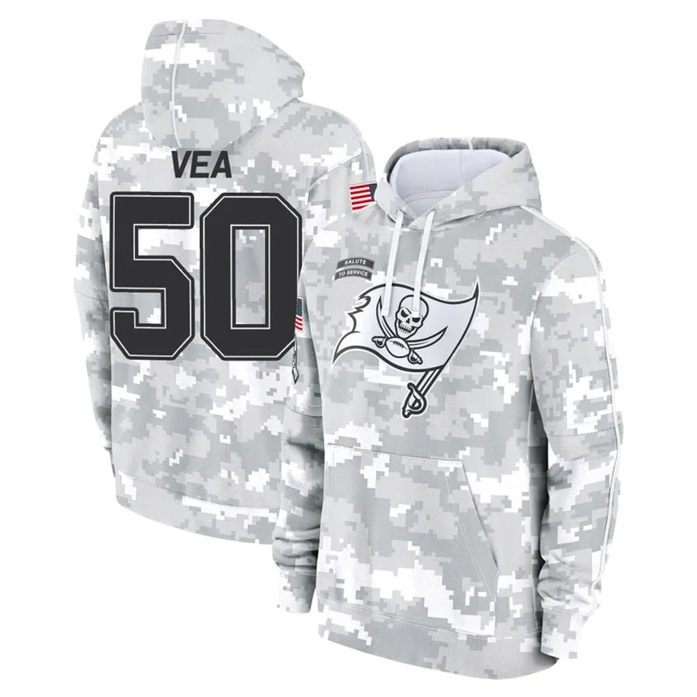 Vanessashop TB.Buccaneers #50 Vita Vea Player Arctic Camo Limited Salute to Service Pullover Hoodies Game Stitched Jerseys
