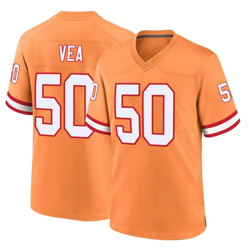 Vanessashop TB.Buccaneers #50 Vita Vea Player Orange Throwback Home Game Stitched Jerseys