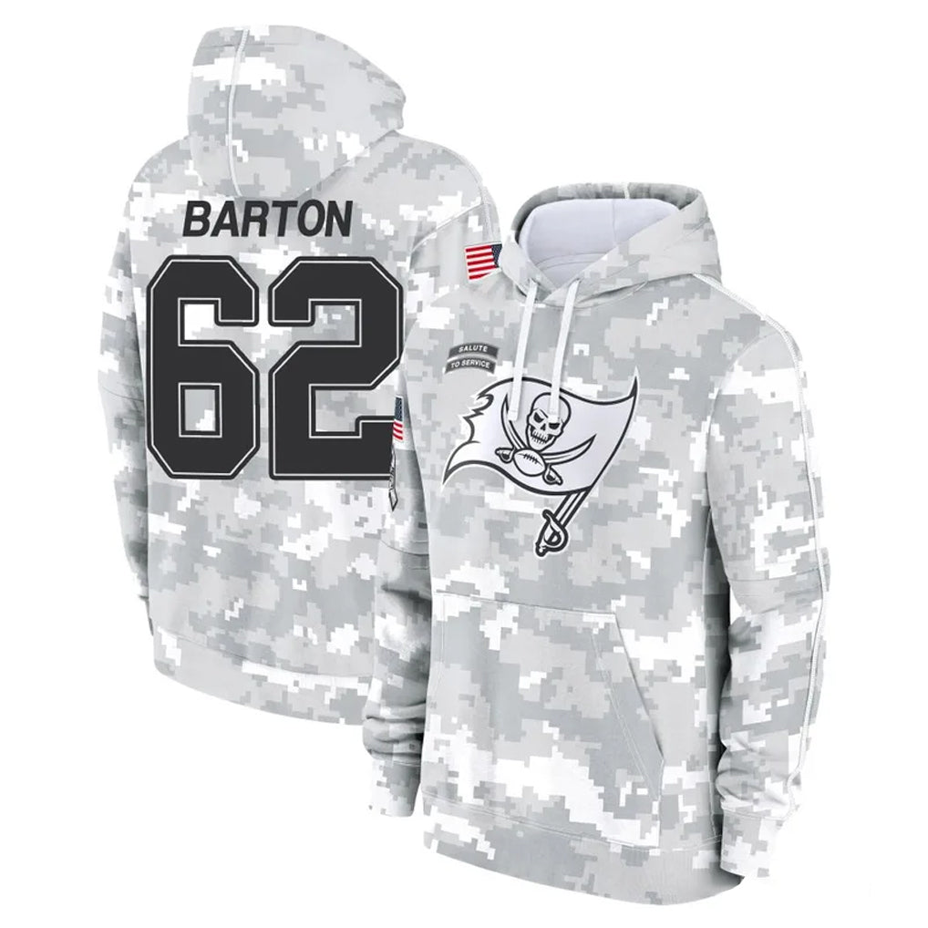 Vanessashop TB.Buccaneers #62 Graham Barton Player Arctic Camo Limited Salute to Service Pullover Hoodies Game Stitched Jerseys