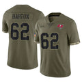 Vanessashop TB.Buccaneers #62 Graham Barton Player Olive Limited Salute To Service Home Game Stitched Jerseys