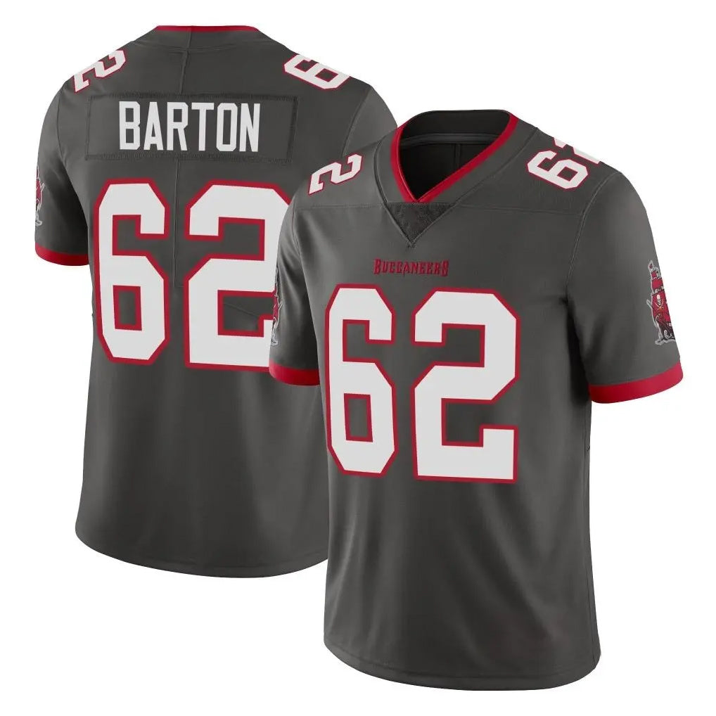 Vanessashop TB.Buccaneers #62 Graham Barton Player Pewter Limited Alternate Vapor Home Game Stitched Jerseys