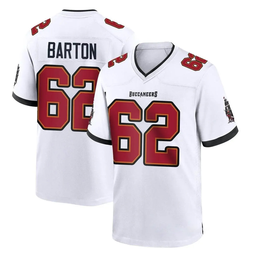 Vanessashop TB.Buccaneers #62 Graham Barton Player White Home Game Stitched Jerseys