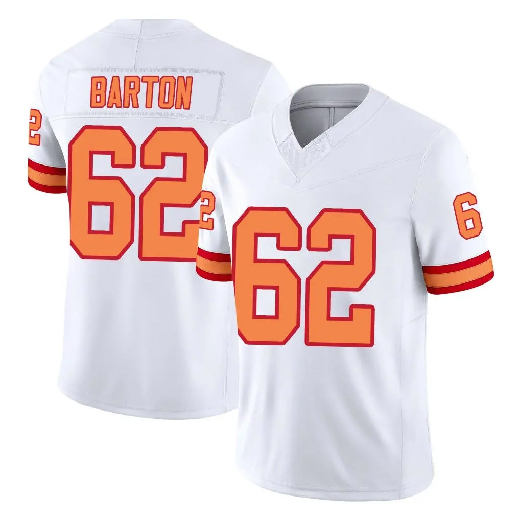 Vanessashop TB.Buccaneers #62 Graham Barton Player White Limited '76 Vapor F.U.S.E. Home Game Stitched Jerseys