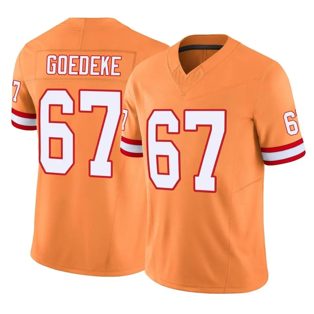 Vanessashop TB.Buccaneers #67 Luke Goedeke Player Orange Limited Vapor F.U.S.E. Home Game Stitched Jerseys