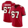 Vanessashop TB.Buccaneers #67 Luke Goedeke Player Red Limited Vapor Home Game Stitched Jerseys