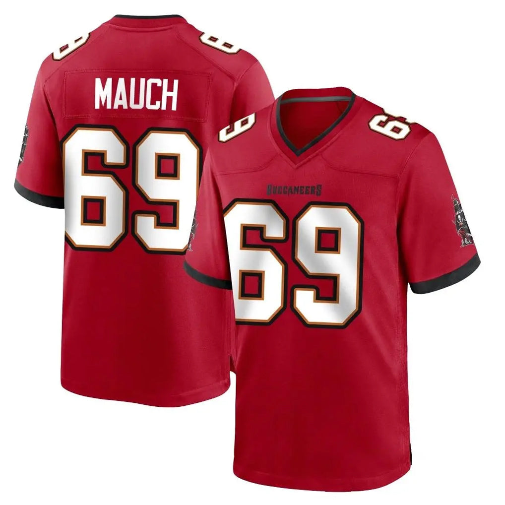 Vanessashop TB.Buccaneers #69 Cody Mauch Player Red Home Game Stitched Jerseys