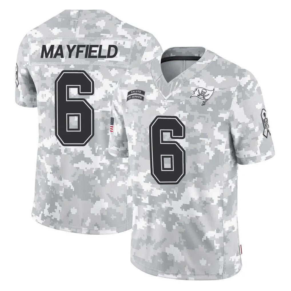 Vanessashop TB.Buccaneers #6 Baker Mayfield Player Arctic Camo Limited Salute To Service Home Game Stitched Jerseys
