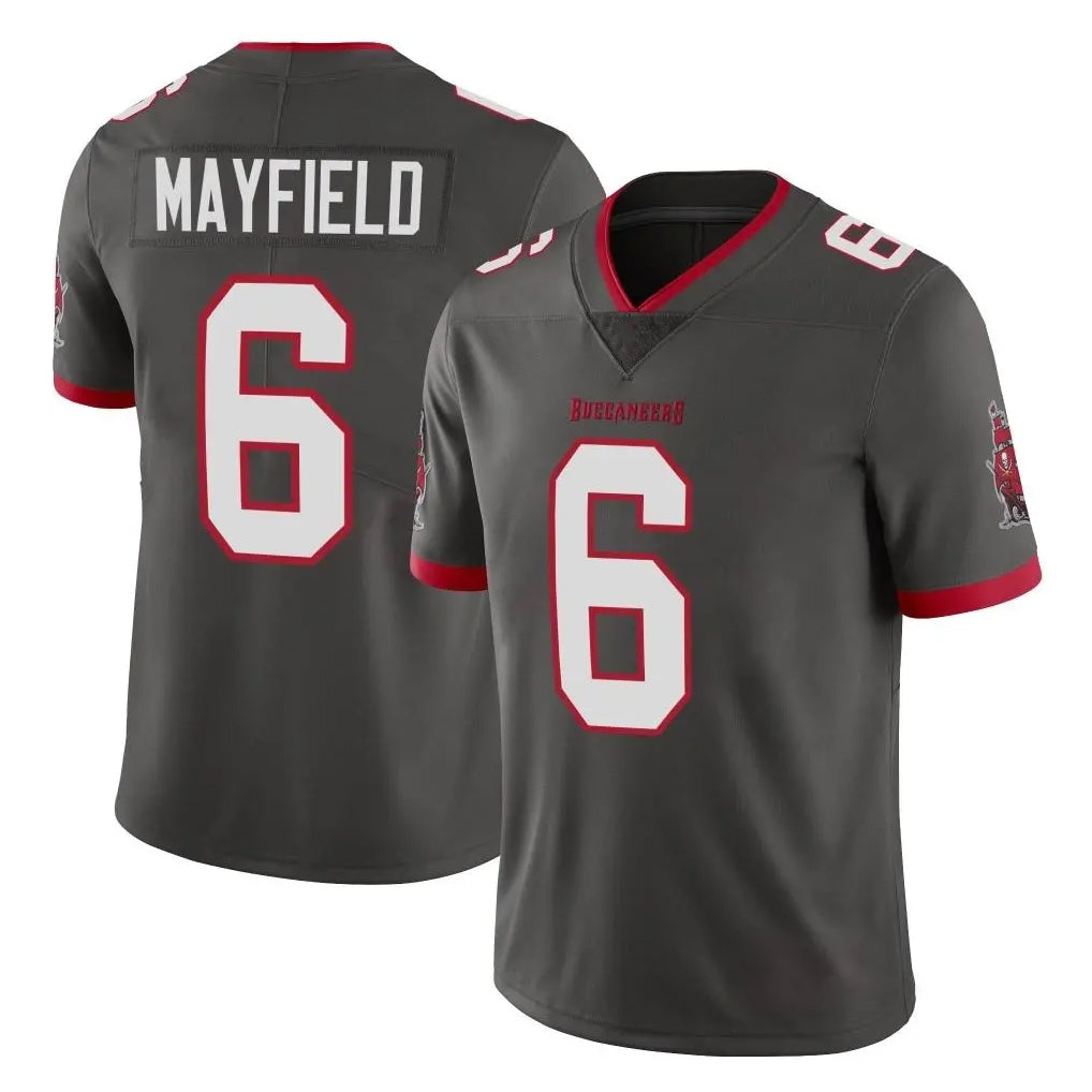 Vanessashop TB.Buccaneers #6 Baker Mayfield Player Pewter Limited Alternate Vapor Home Game Stitched Jerseys