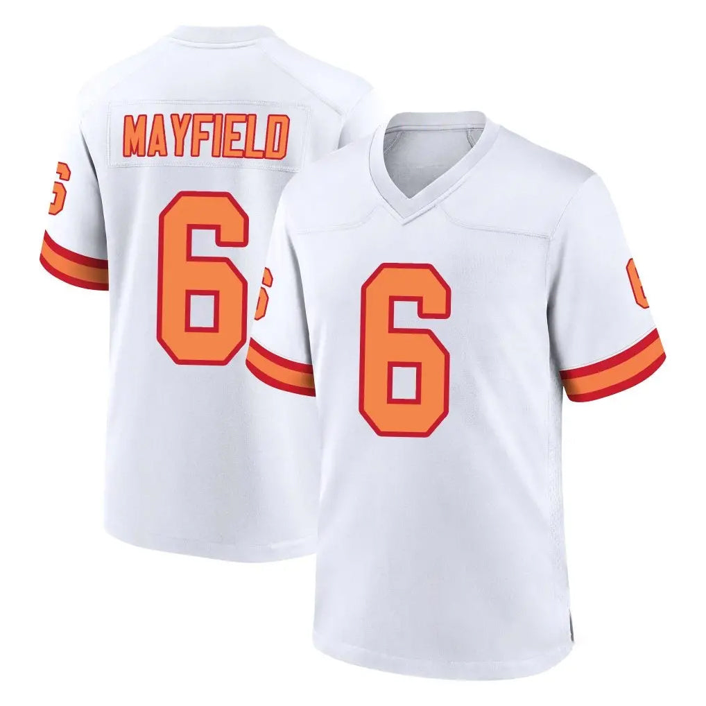 Vanessashop TB.Buccaneers #6 Baker Mayfield Player White '76 Home Game Stitched Jerseys