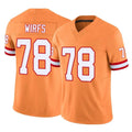Vanessashop TB.Buccaneers #78 Tristan Wirfs Player Orange Limited Vapor F.U.S.E. Home Game Stitched Jerseys