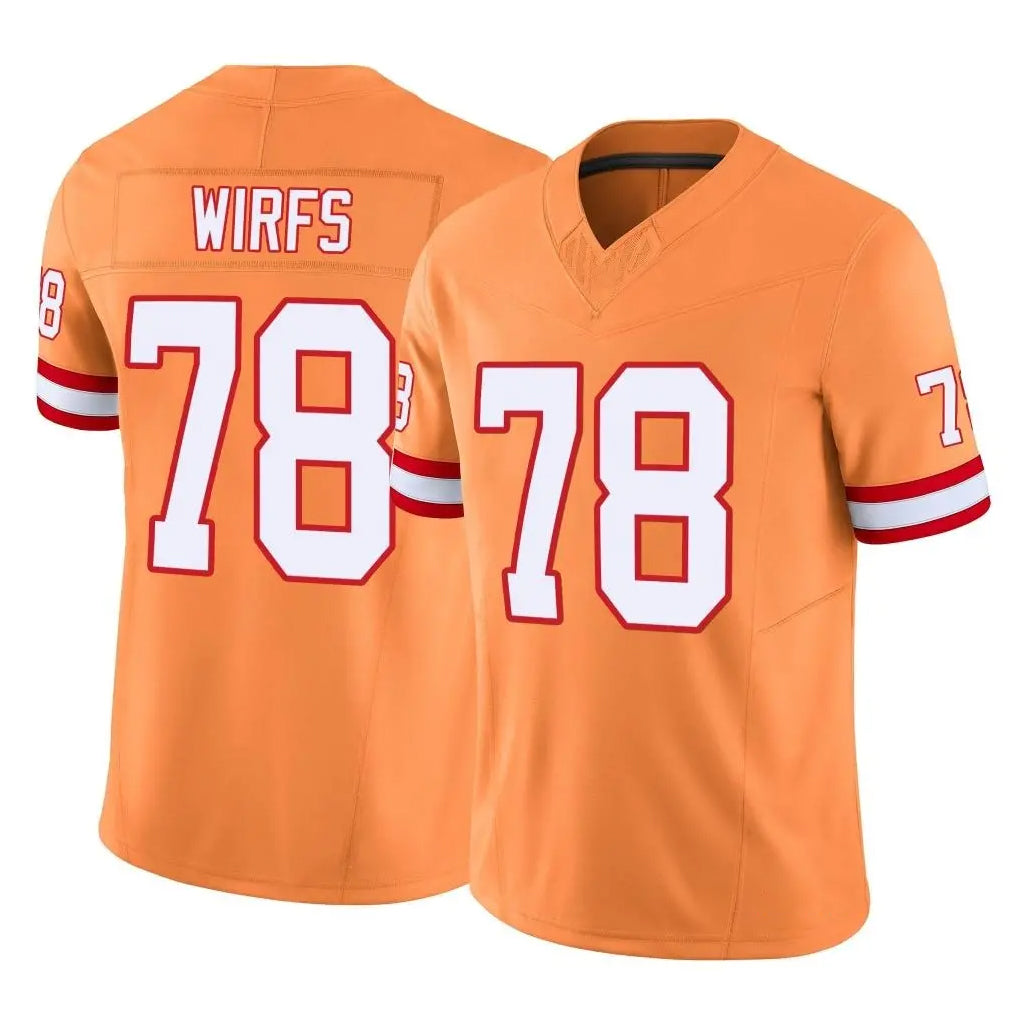 Vanessashop TB.Buccaneers #78 Tristan Wirfs Player Orange Limited Vapor F.U.S.E. Home Game Stitched Jerseys