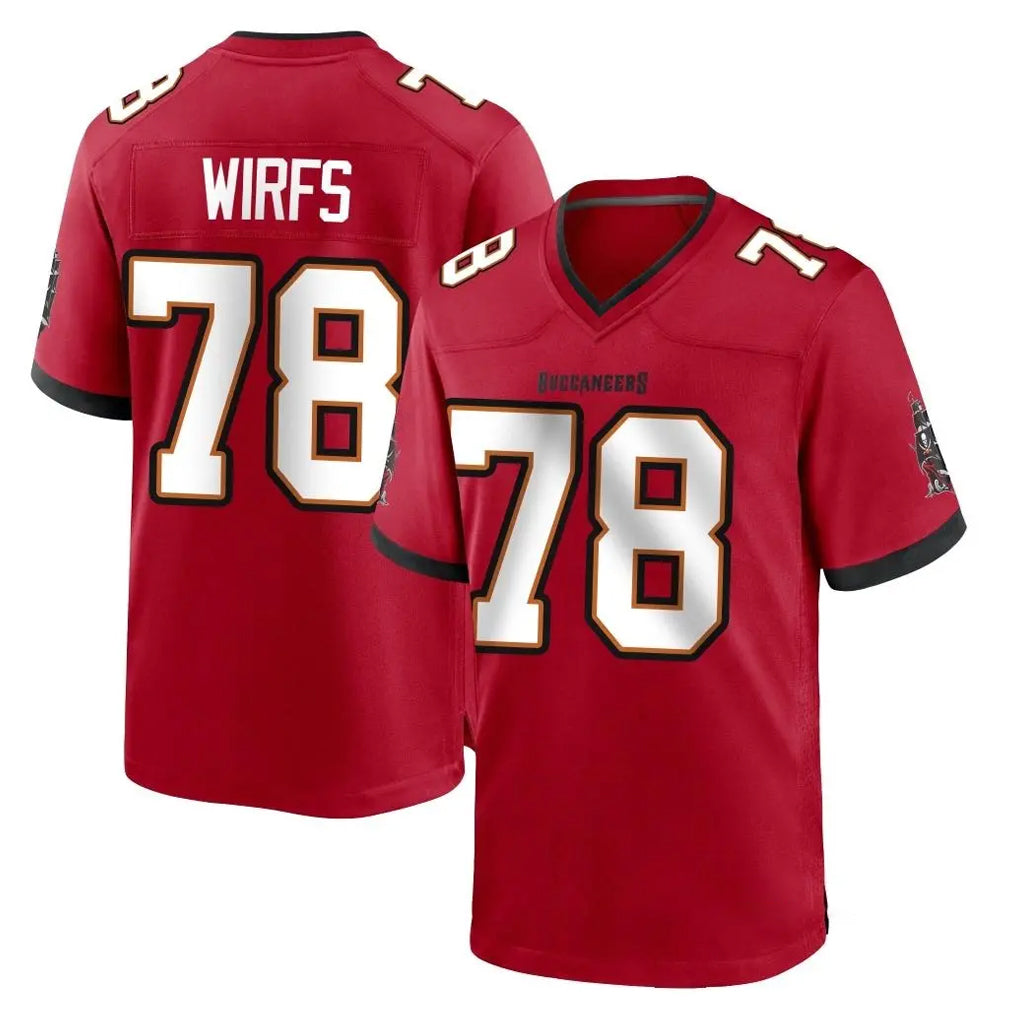 Vanessashop TB.Buccaneers #78 Tristan Wirfs Player Red Home Game Stitched Jerseys