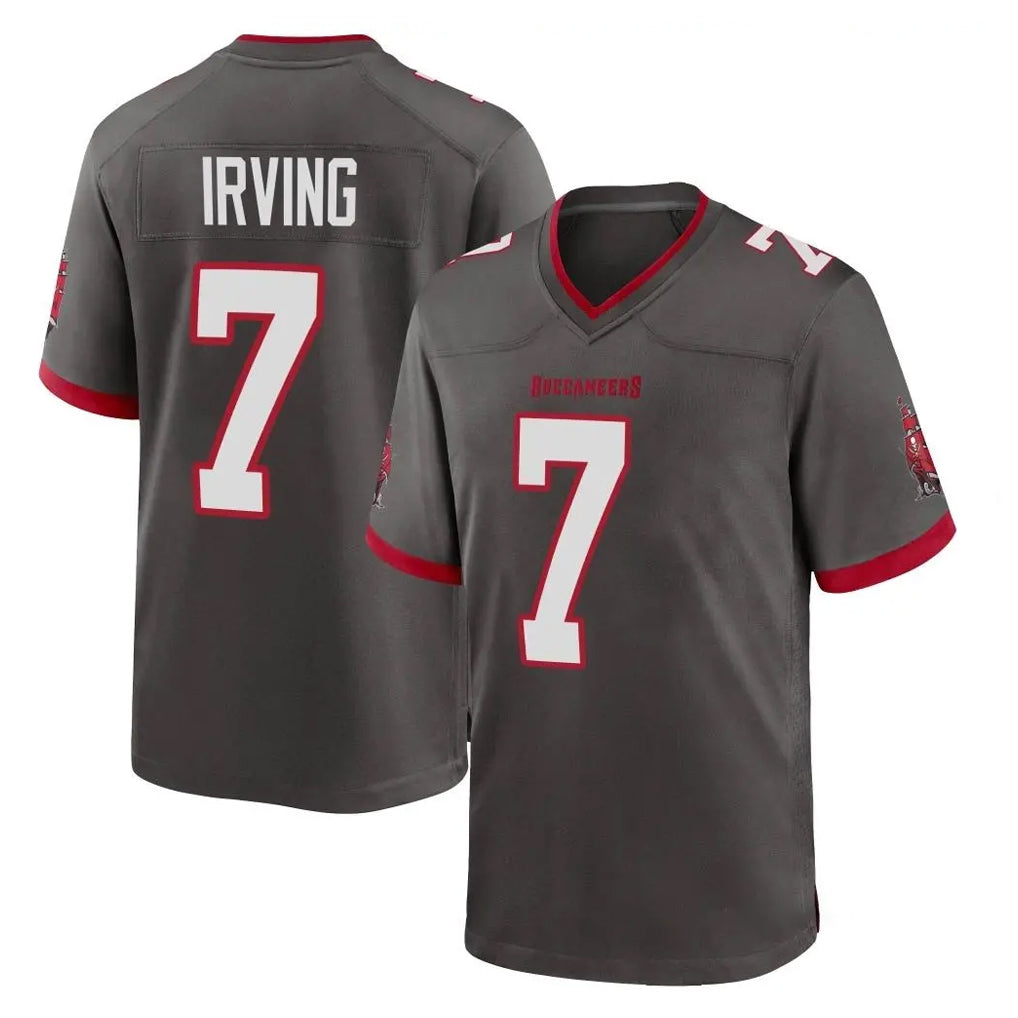 Vanessashop TB.Buccaneers #7 Bucky Irving Player Pewter Alternate Home Game Stitched Jerseys