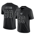 Vanessashop TB.Buccaneers #88 Cade Otton Player Black Reflective Limited Home Game Stitched Jerseys