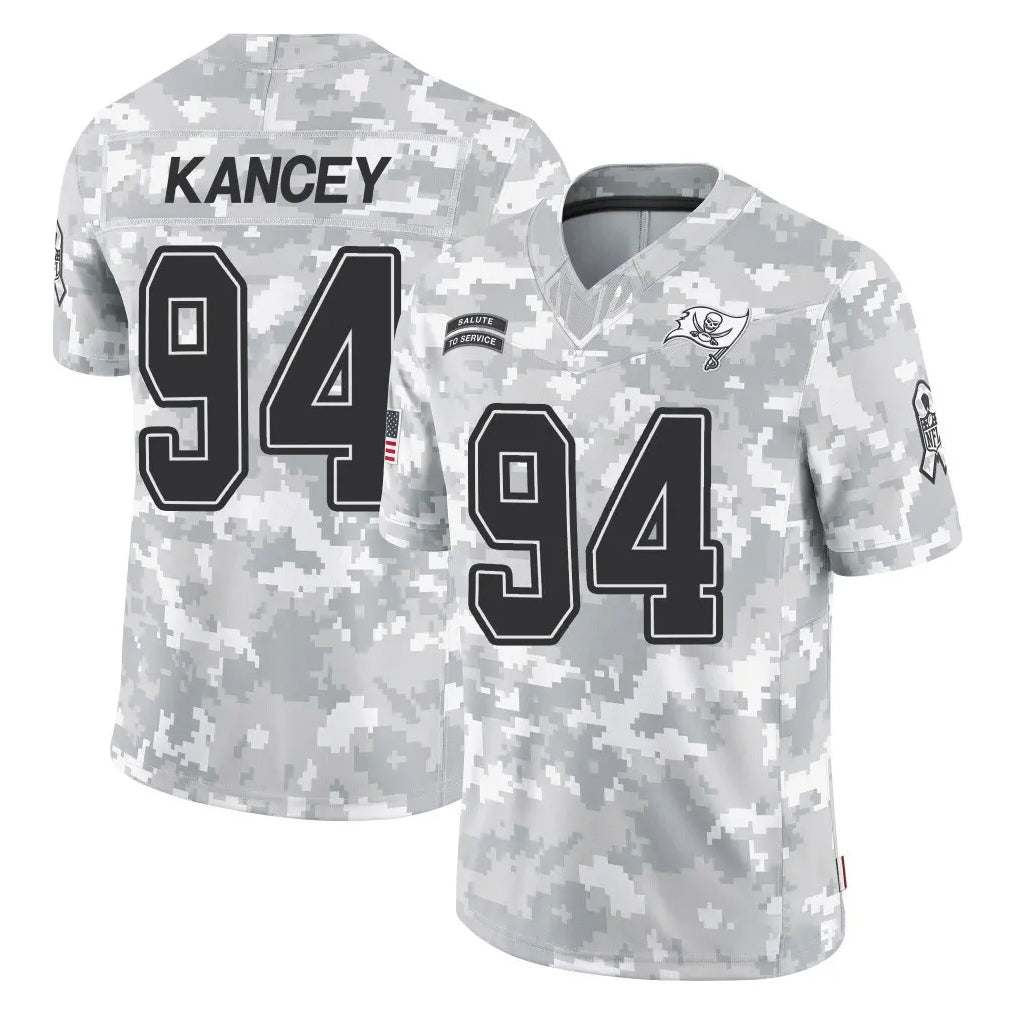 Vanessashop TB.Buccaneers #94 Calijah Kancey Player Arctic Camo Limited Salute to Service Pullover Hoodies Game Stitched Jerseys