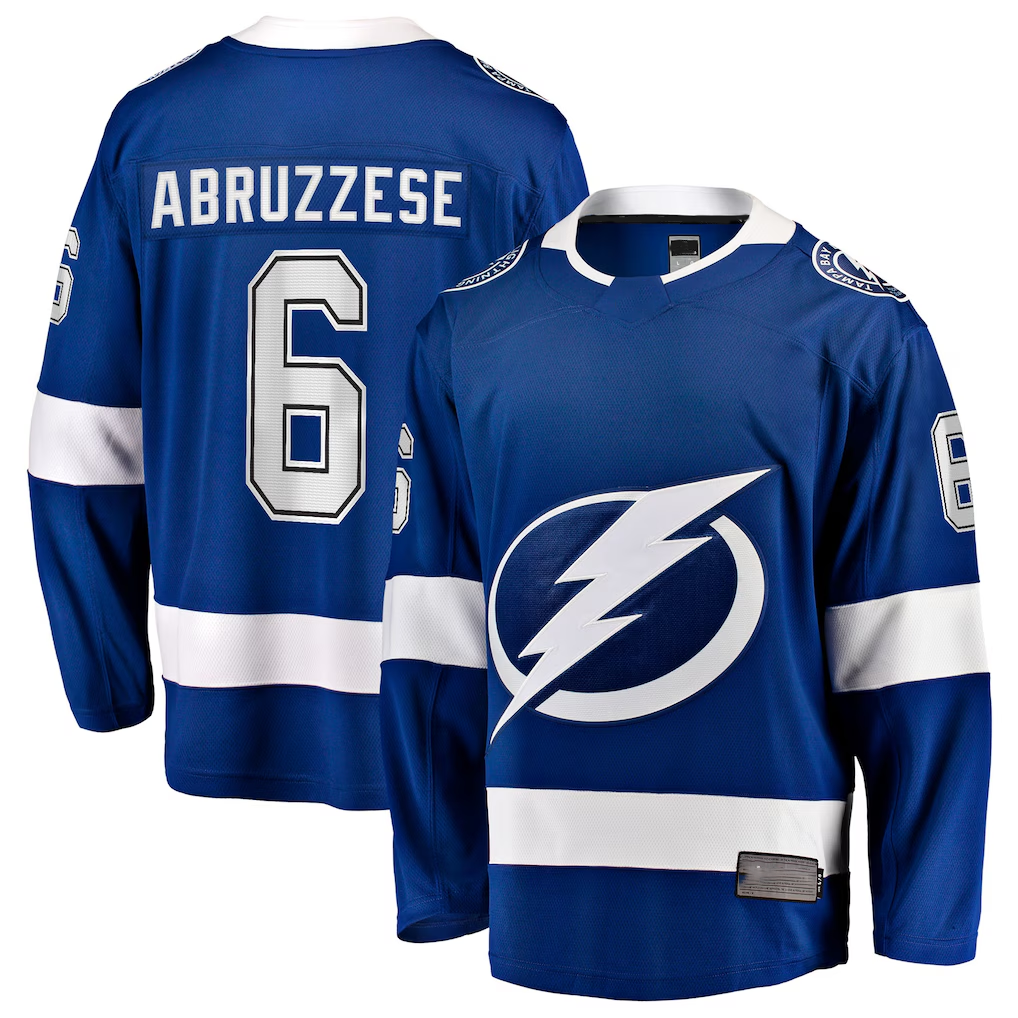 Vanessashop TB.Lightning #6 Nick Abruzzese Blue Home Breakaway Jerseys